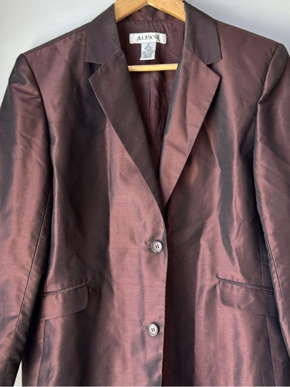 Vintage Alfani Silk Jacket Blazer Suit - Picture 3 of 7